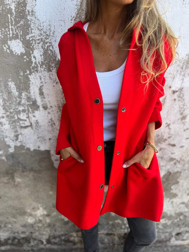 RÄUMUNGSVERKAUF🔥 Freizeitjacke mit Kapuze und einer Knopfleiste