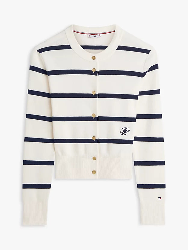 Premium Knit Gold-Tone Button Cardigan