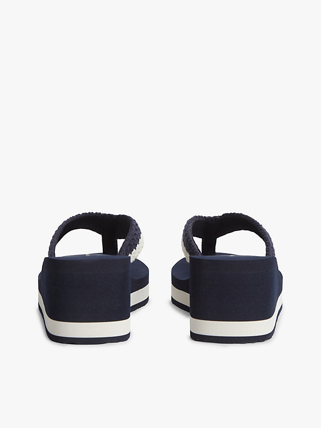 Wedge Heel Woven Flip-Flops
