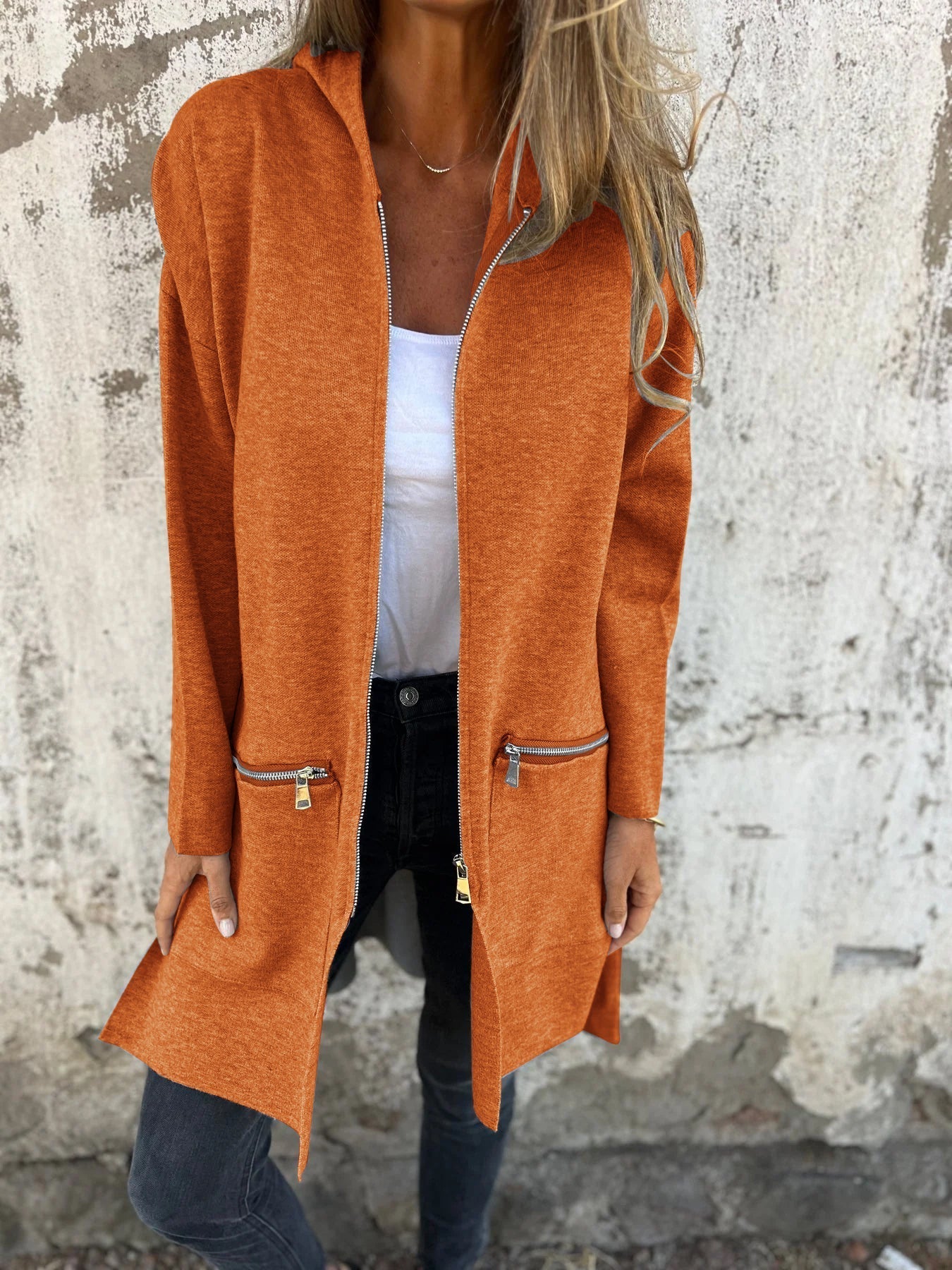 LIQUIDATION 🔥 Veste à capuche à manches longues zippée