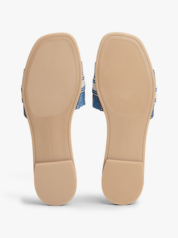 Canvas Denim Webbing Strap Mules
