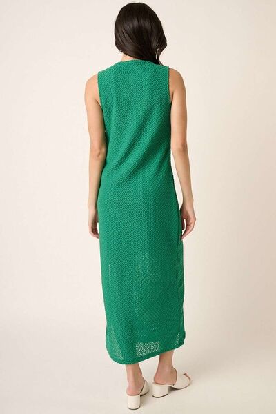 Robe sans manches à col rond et fente latérale Mittoshop