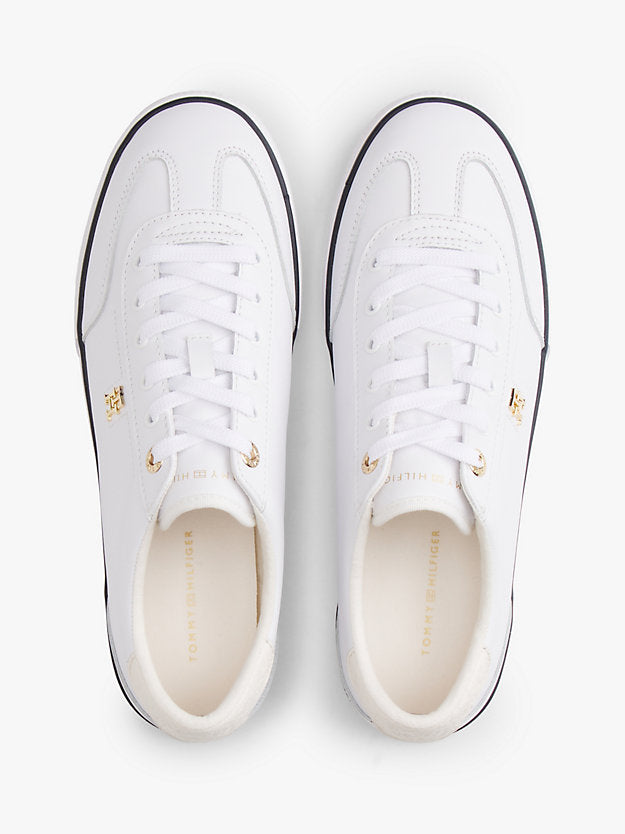 Leather Monogram Lace-Up Trainers