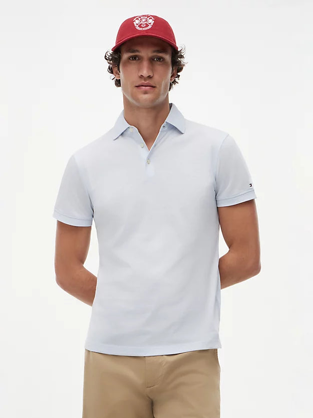 New York Label Slim Fit Wide-Spread Polo Shirt