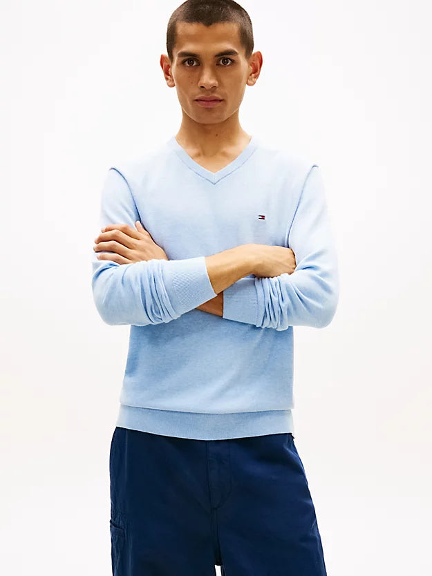 Flag Embroidery V-Neck Jumper