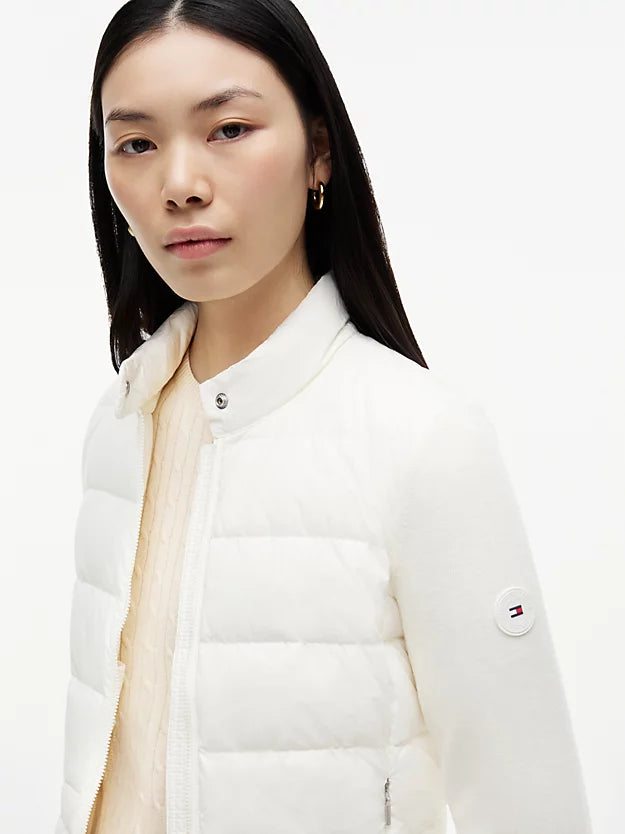 Mixed Texture Slim Lightweight Down Jacket