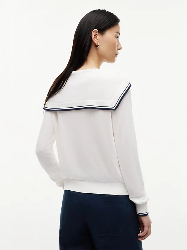 Relaxed Sailor Collar Jumper WiSilk