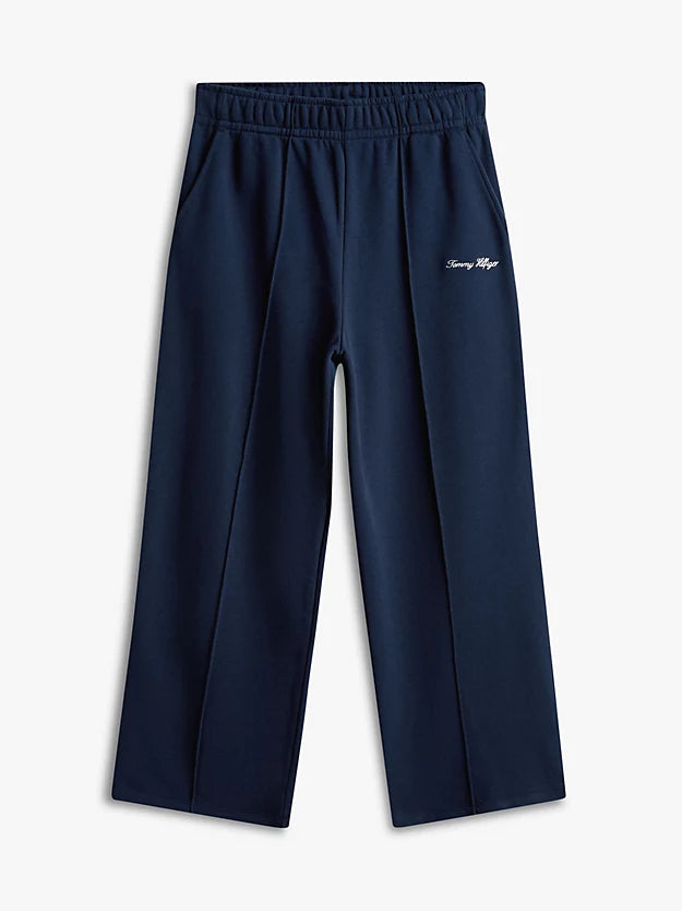 Logo Embroidery Wide Leg Joggers