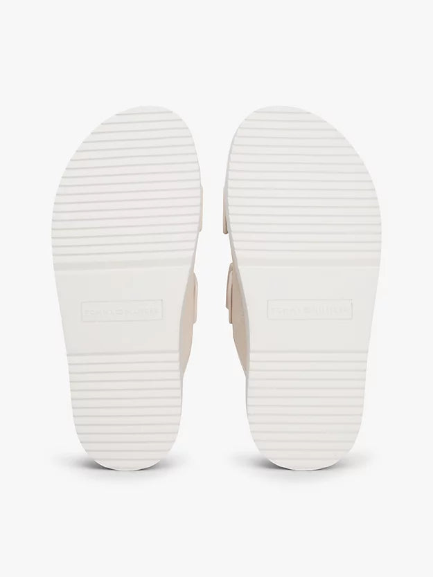 Leather Double Strap Serrated Sandals