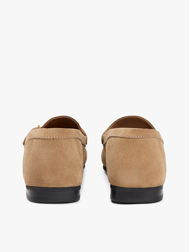Suede Chain Penny Loafers