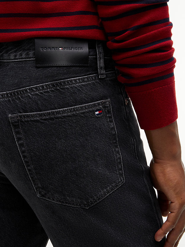 Dover Whiskered Regular Straight Leg Black Jeans