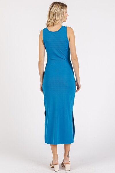 Robe midi débardeur à fines bretelles et fente latérale Mittoshop