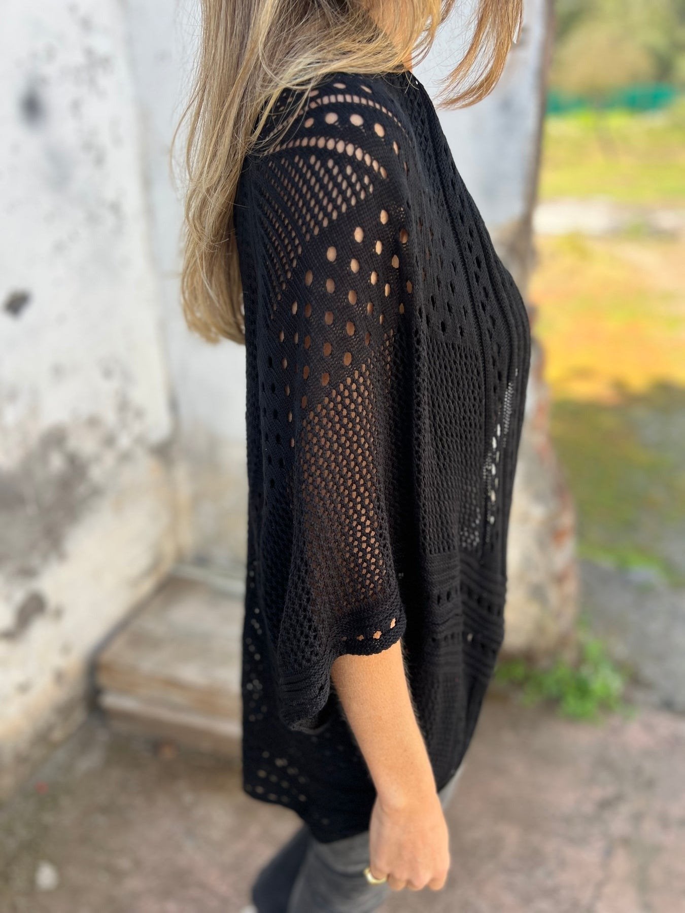 RÄUMUNGSVERKAUF🔥Damen hohler Halbarm-Cardigan