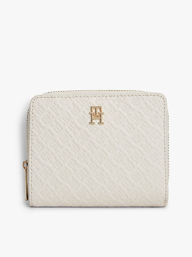 Debossed Zip-Around Flap Wallet