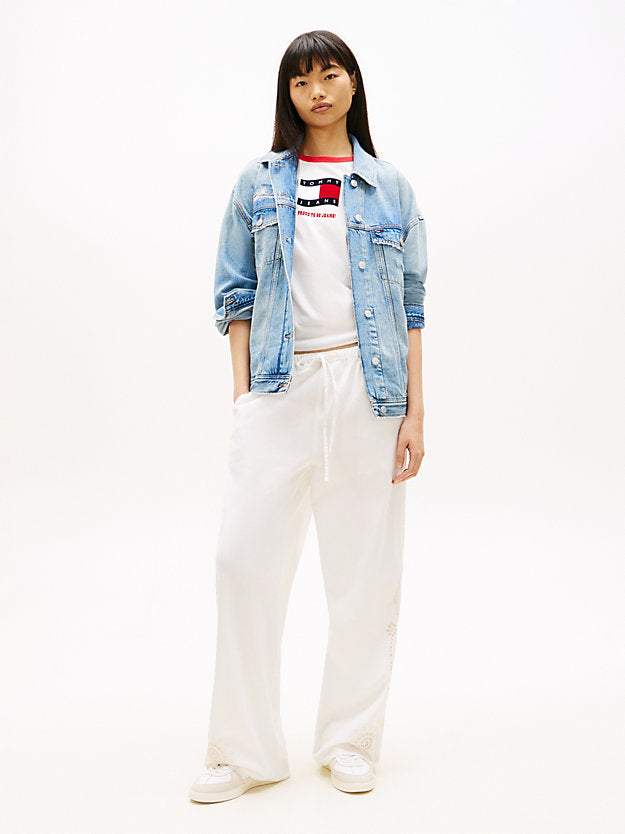 Broderie Anglaise Drawstring Trousers WiLinen