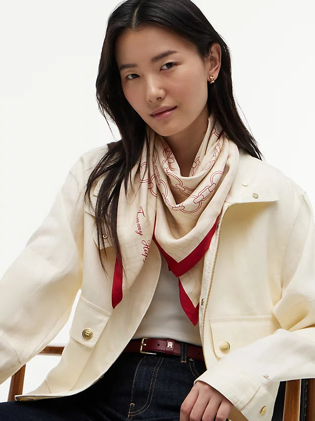 Woven Chain Pure Silk Scarf