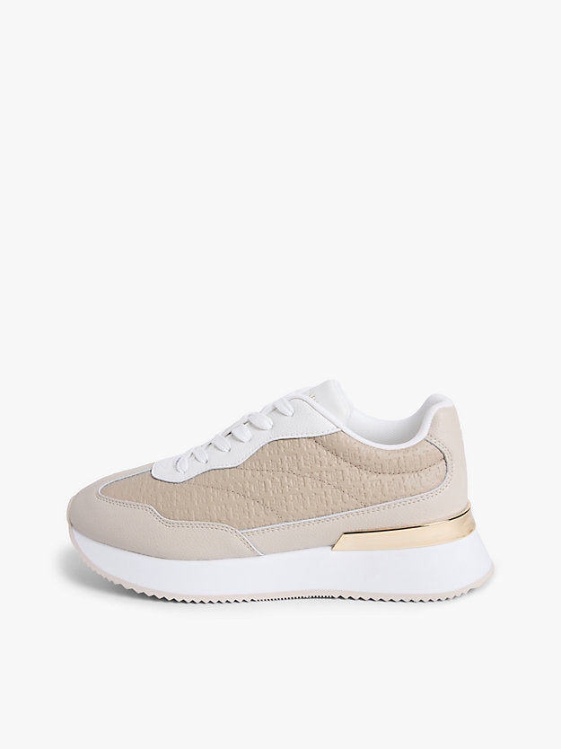 Monogram Leather Mixed Texture Trainers
