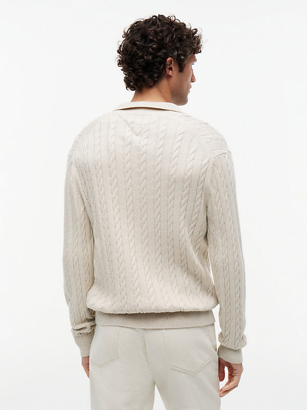 Cable Knit Polo Jumper