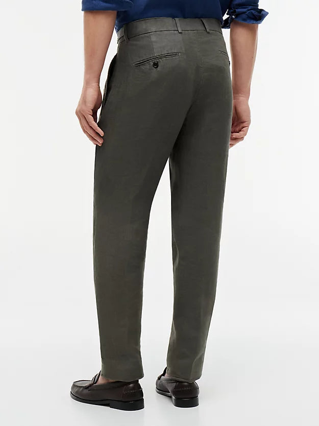New York Label Washed Pure Linen Trousers