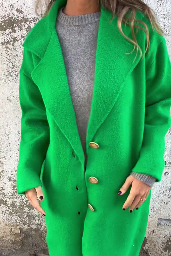 RÄUMUNGSVERKAUF🔥Einfarbige legere Langarmjacke mit Revers – 48 % RABATT