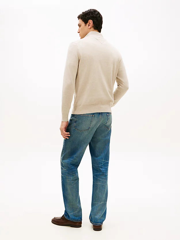 Flag Embroidery Quarter-Zip Jumper