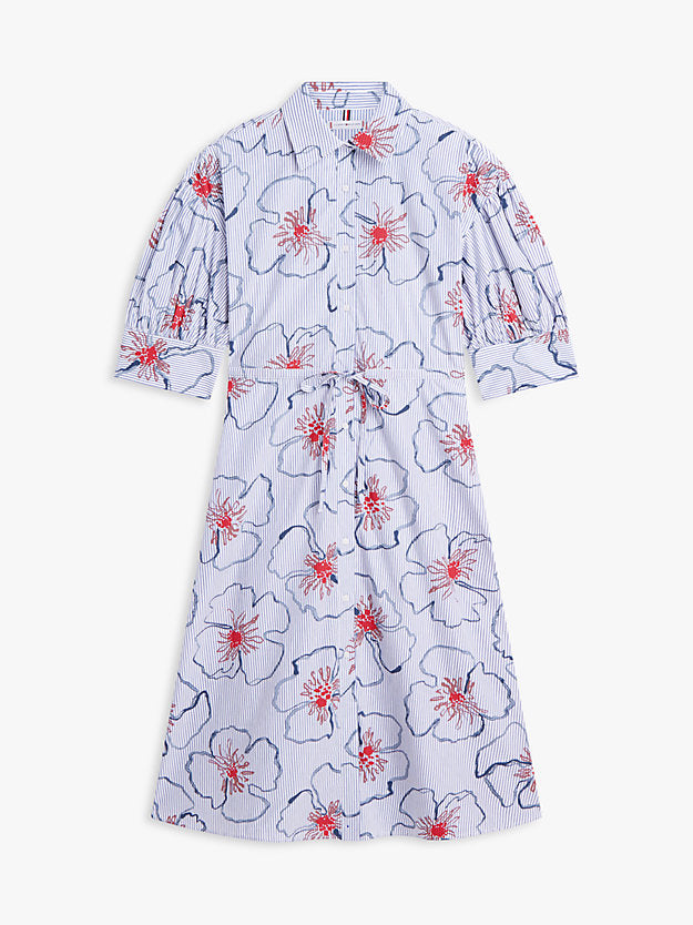 Half Sleeve Midi Shirt Dress