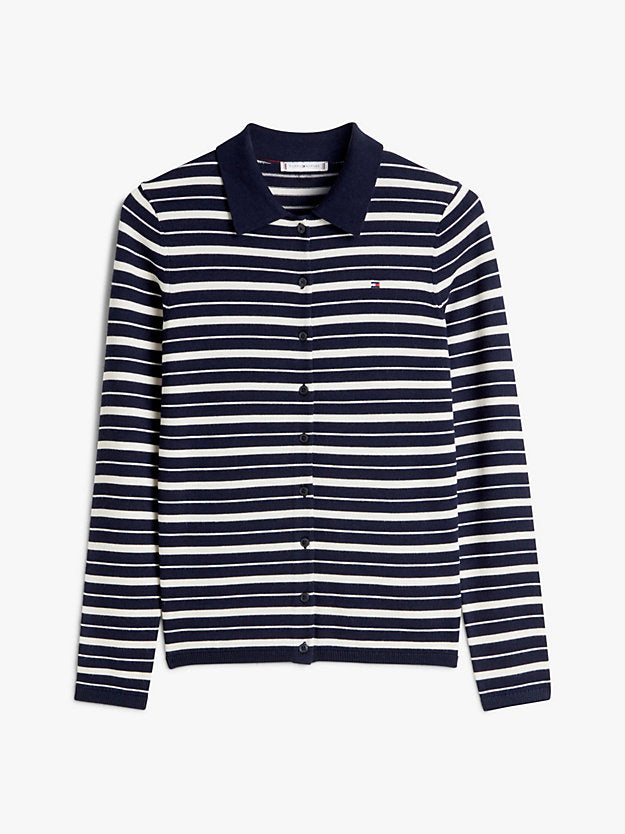 Polo Collar Slim Cardigan WiSilk
