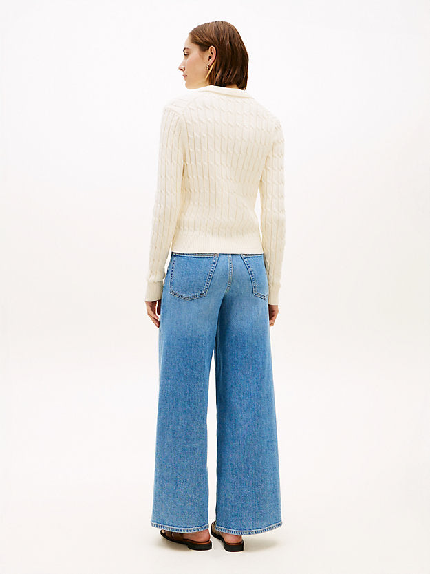 Cable Knit Polo Cardigan