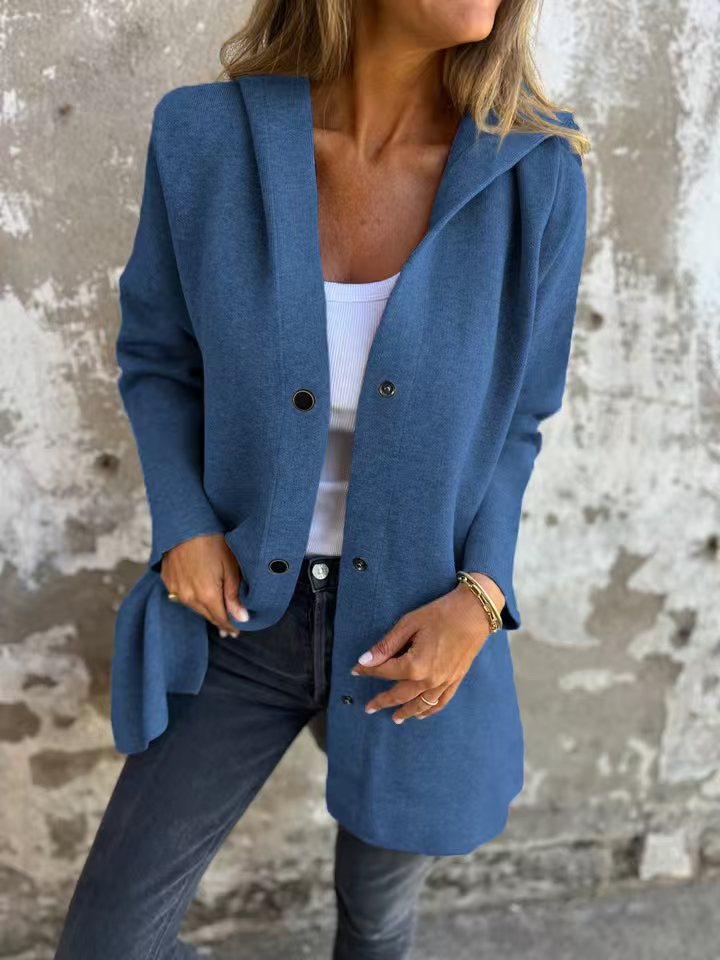 RÄUMUNGSVERKAUF🔥 Freizeitjacke mit Kapuze und einer Knopfleiste