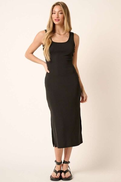 Robe midi à bretelles larges et fente latérale Mittoshop