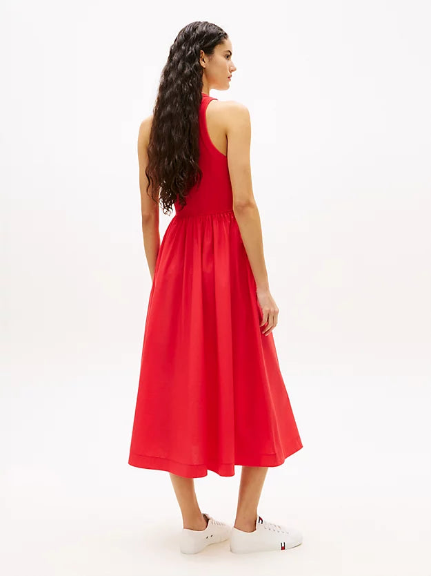 Slim Sleeveless Poplin Maxi Dress