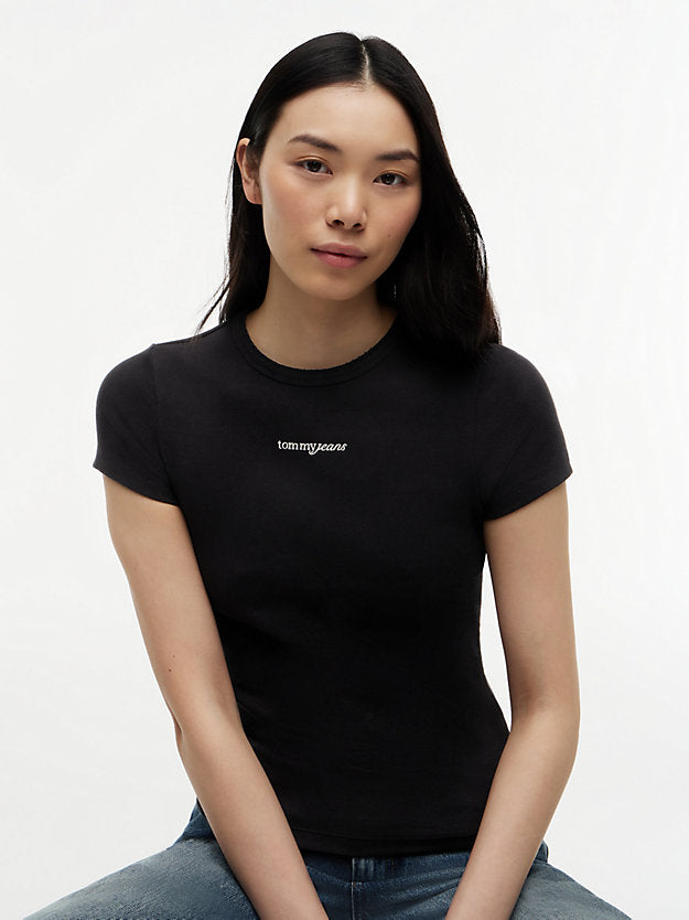 Logo Ribbed Slim T-Shirt