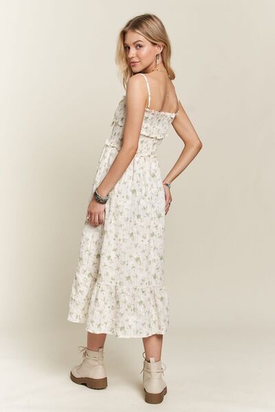 Robe Caraco Adora à Col Coeur et Imprimé Floral Froncé