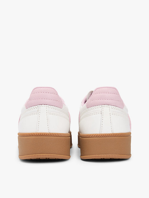 The Greenwich Leather Mixed Texture Platform Trainers