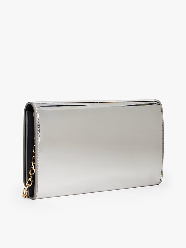 Metallic Chain Strap Clutch