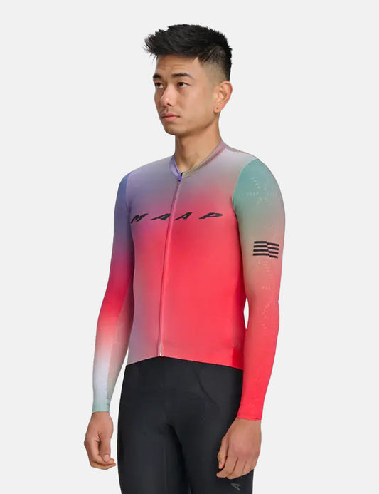 Blurred Out Pro Hex Long Sleeve Jersey 2.0 - Red Mix
