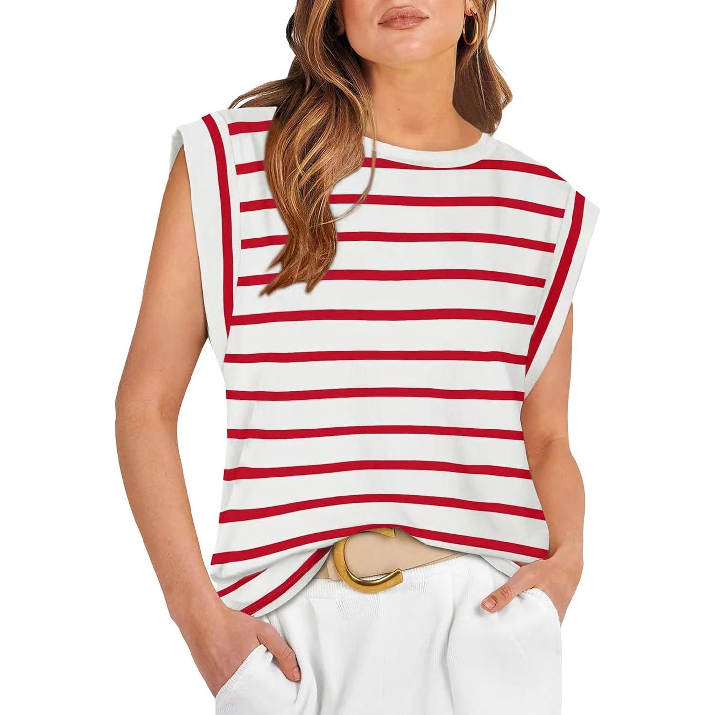 Gilet T-shirt décontracté basique pour femme (3 achetés, livraison offerte)