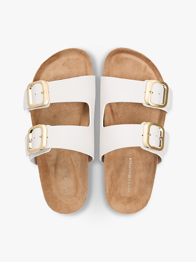 Leather Double Strap Cork Sandals
