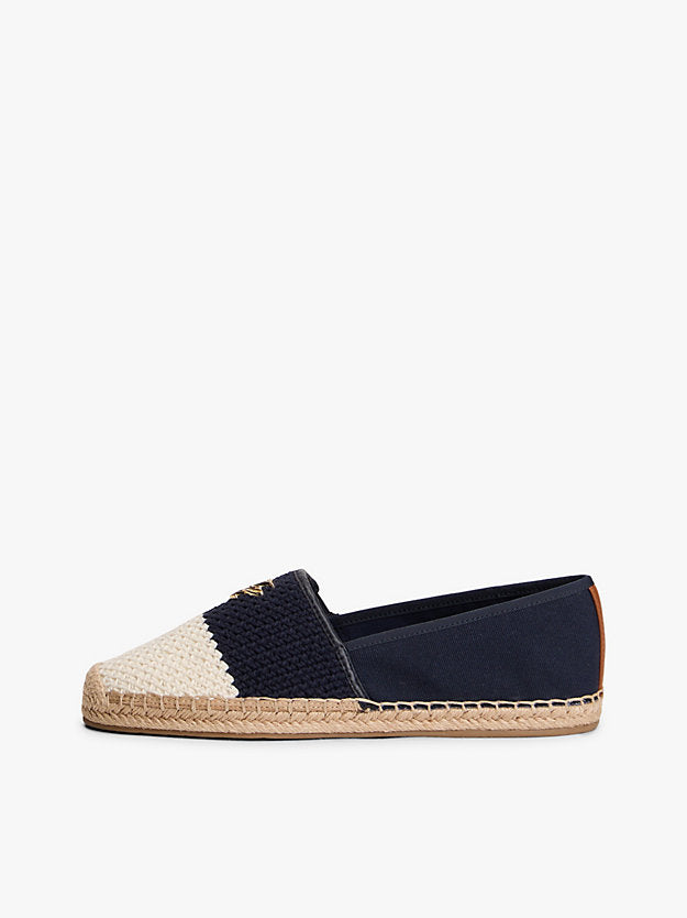 Logo Plaque Colour-Blocked Woven Espadrilles