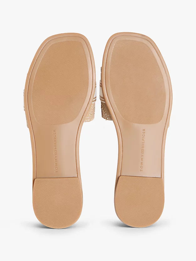 Canvas Denim Webbing Strap Mules