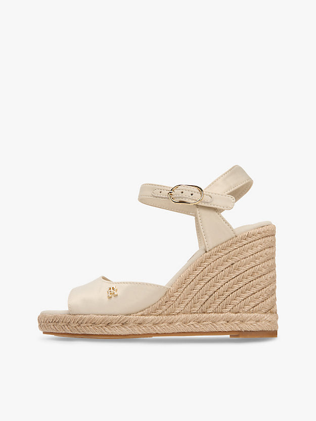 Satin Monogram Wedge Espadrilles
