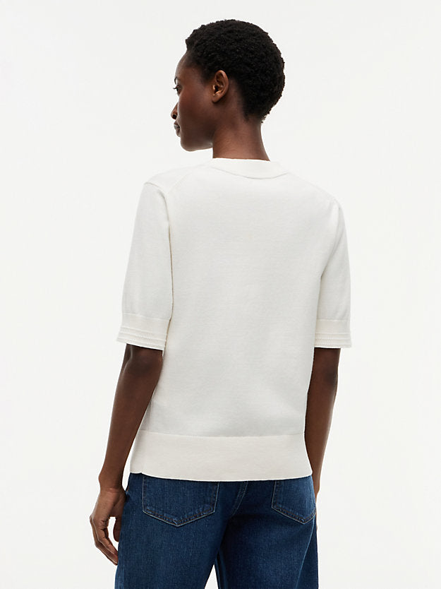 Fine Knit Jersey Short Sleeve Jumper