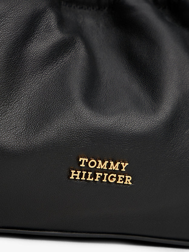 Soft Leather Logo Plaque Crossbody Bag