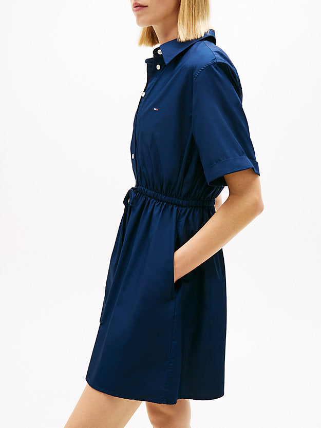 Stripe Relaxed Poplin Mini Shirt Dress