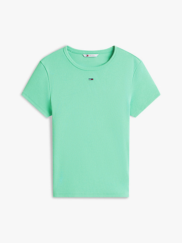 Ribbed Slim Crew Neck T-Shirt