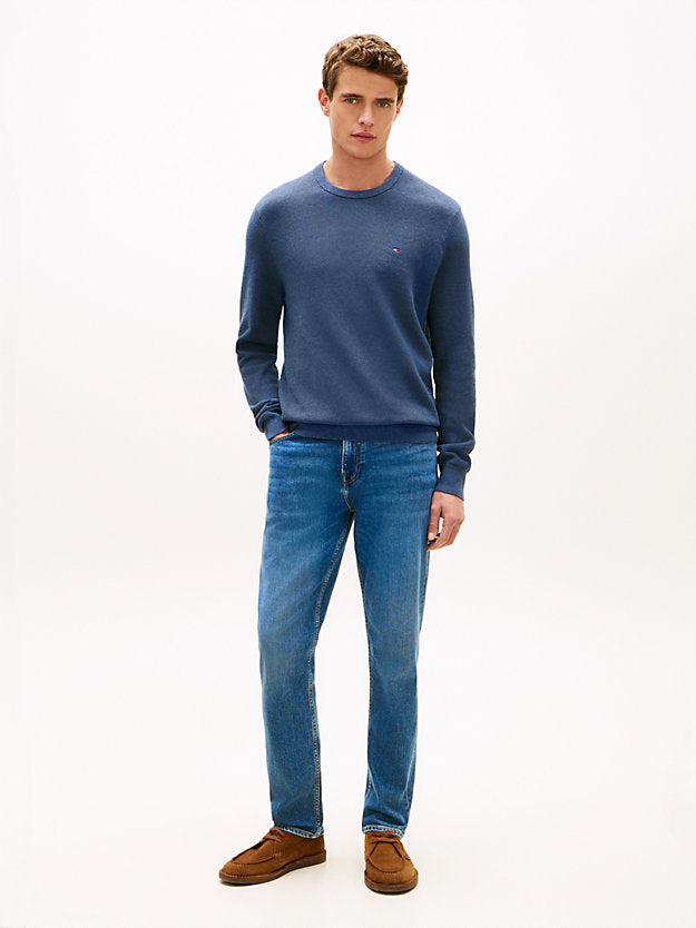 Flag Embroidery Textured Crew Neck Jumper