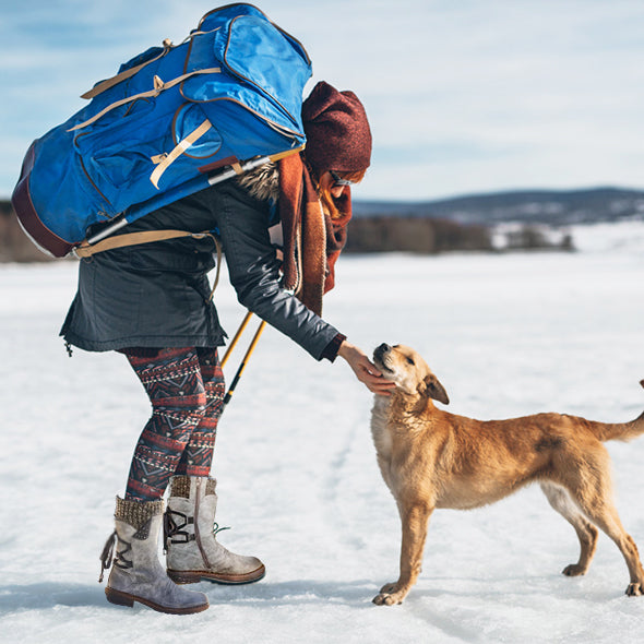 Bottes de Neige Chaudes à Lacets Arrière pour Femme