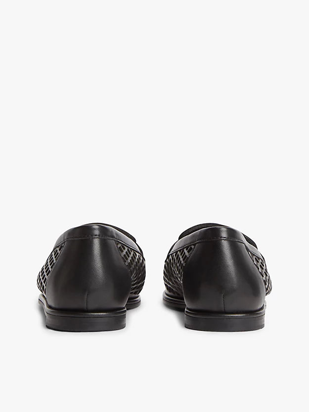 Cutout Leather Penny Loafers