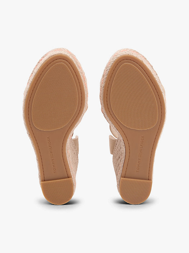 Raffia Strap High Wedge Espadrilles