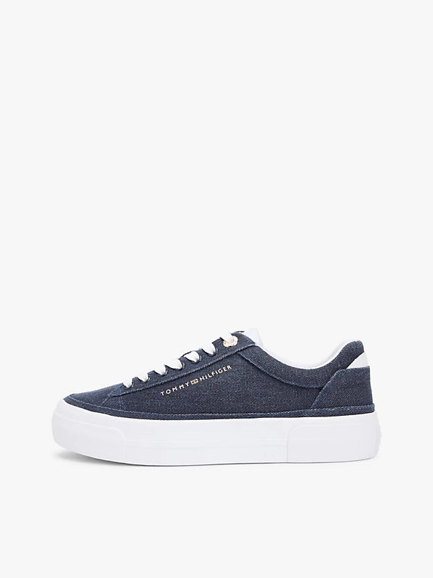 Washed Canvas Platform Trainers